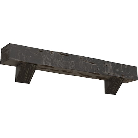 Kit W/ Breckinridge Corbels, Aged Cedar, 8H  X 12D X 48W Pecky Cypress Faux Wood Fireplace ManteL